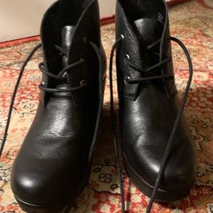 2”Wedges leather lace up booties. Never used.